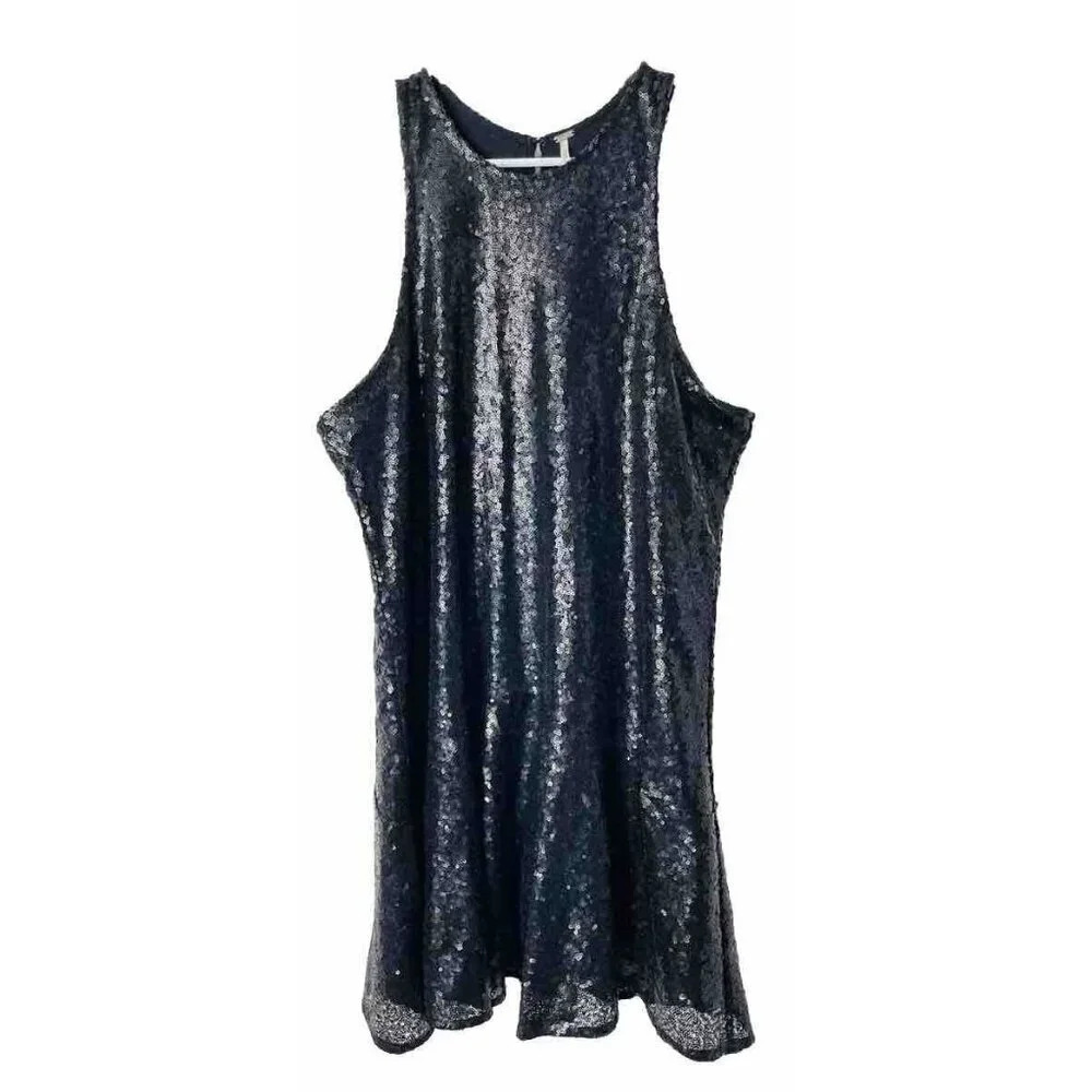 Free People Black Sequin Mini Dress